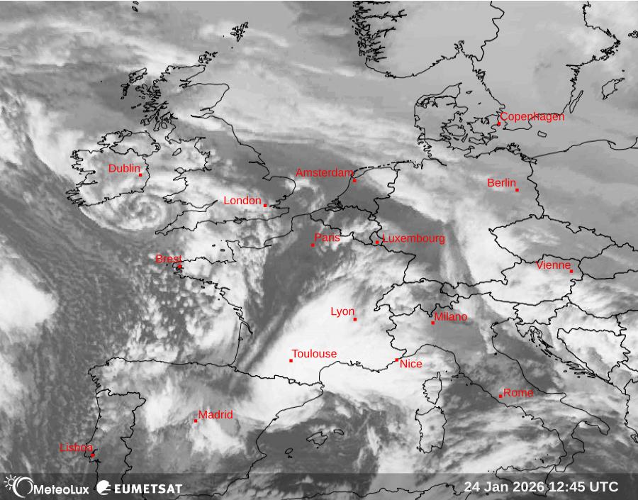Wiedergabe von Satellitenbildern im Infrarotbereich