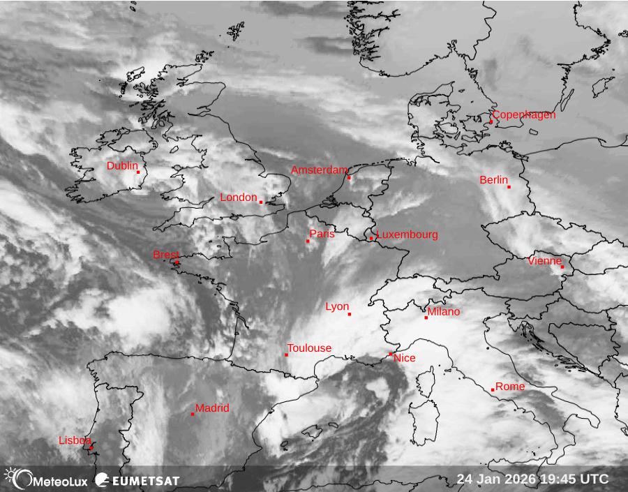 Wiedergabe von Satellitenbildern im Infrarotbereich