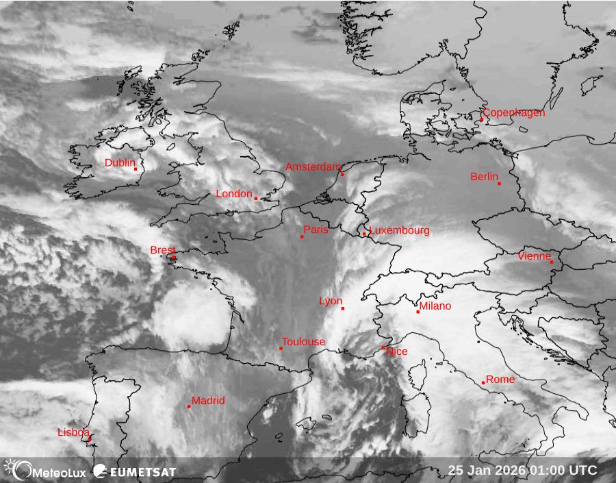 Wiedergabe von Satellitenbildern im Infrarotbereich