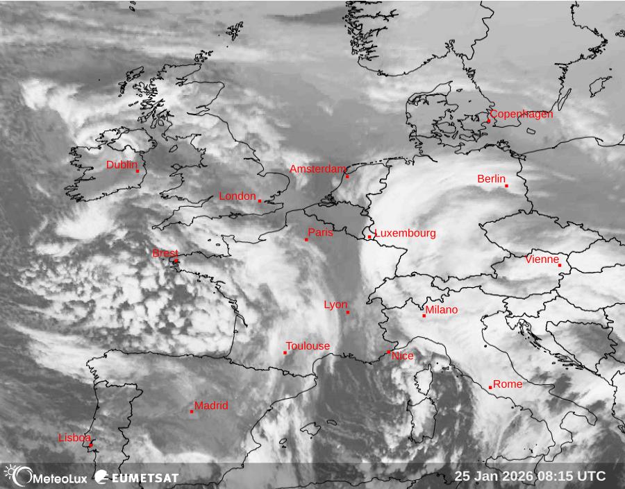 Wiedergabe von Satellitenbildern im Infrarotbereich