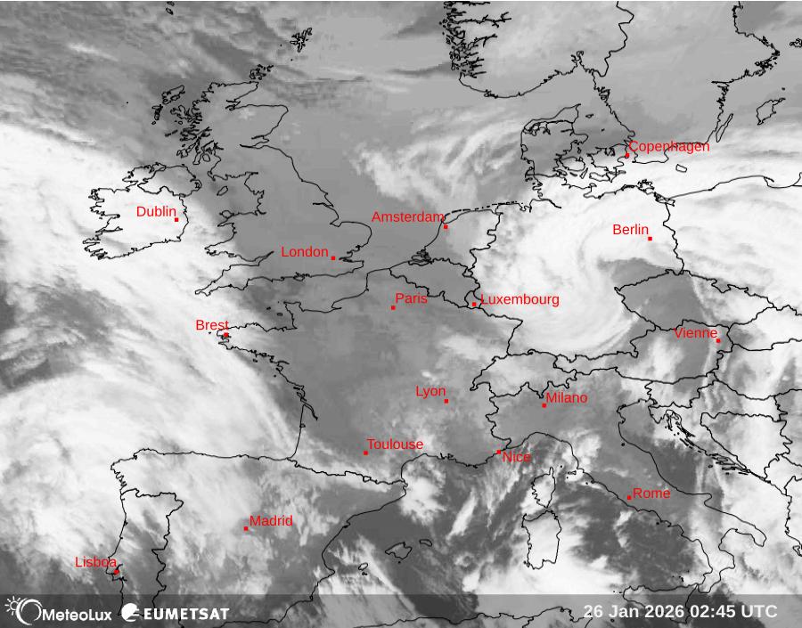 Wiedergabe von Satellitenbildern im Infrarotbereich