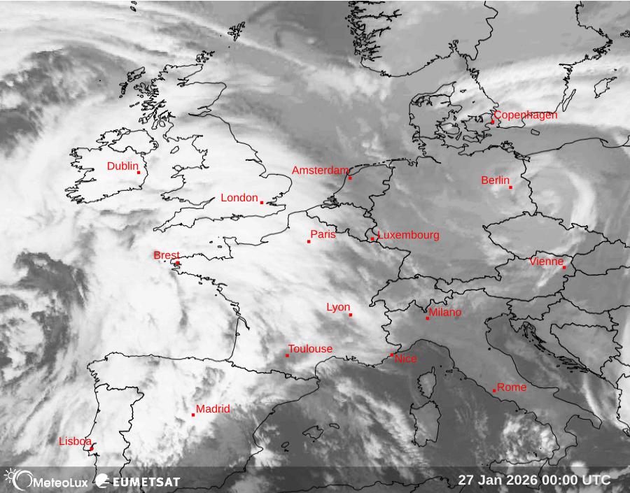 Wiedergabe von Satellitenbildern im Infrarotbereich
