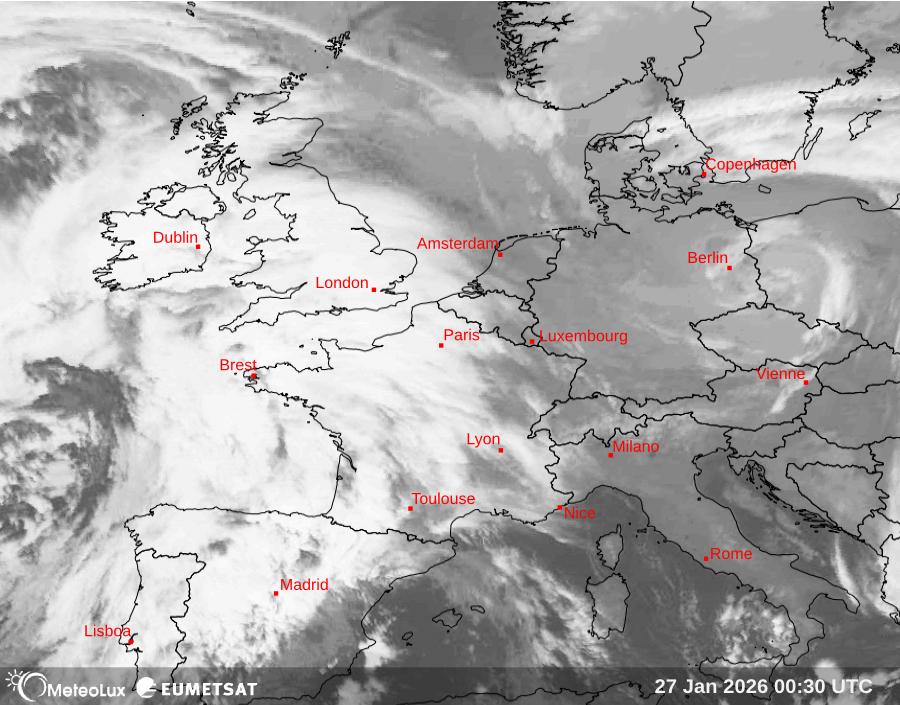 Wiedergabe von Satellitenbildern im Infrarotbereich