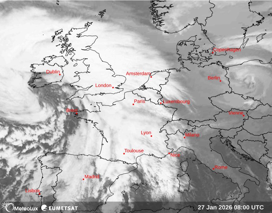 Wiedergabe von Satellitenbildern im Infrarotbereich