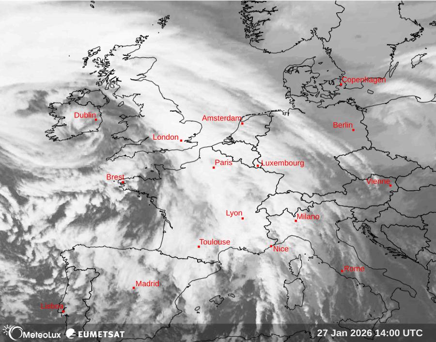 Wiedergabe von Satellitenbildern im Infrarotbereich