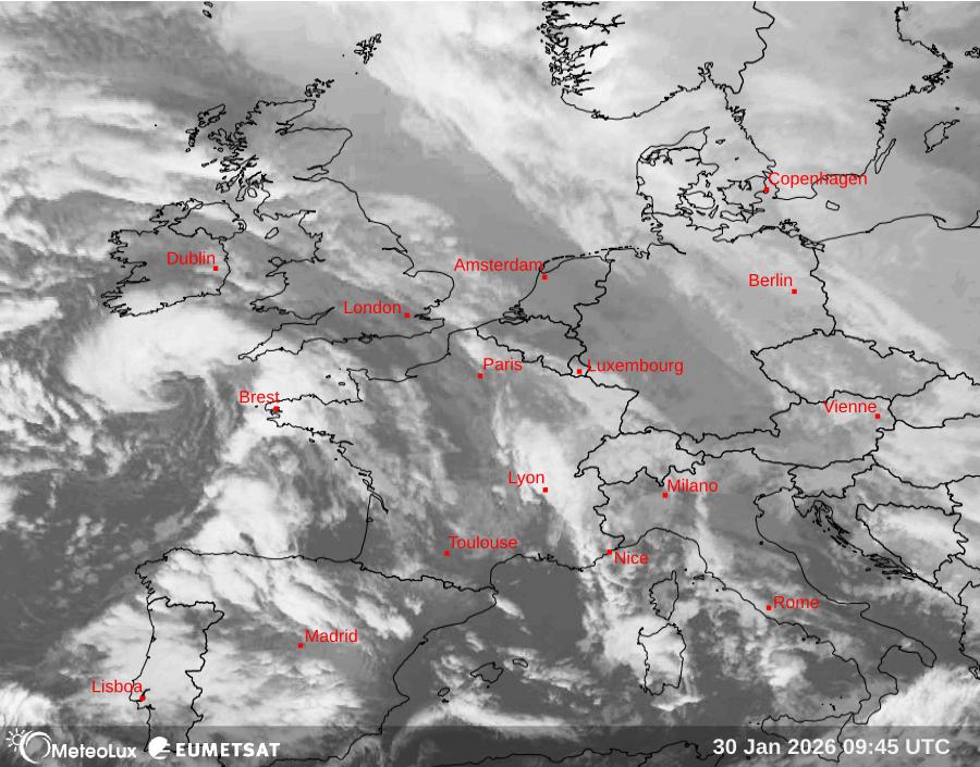 Wiedergabe von Satellitenbildern im Infrarotbereich