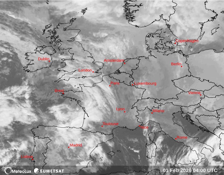 Wiedergabe von Satellitenbildern im Infrarotbereich