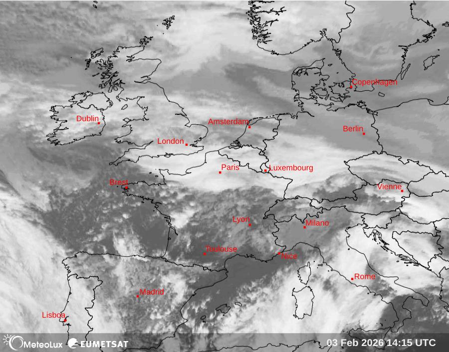 Wiedergabe von Satellitenbildern im Infrarotbereich