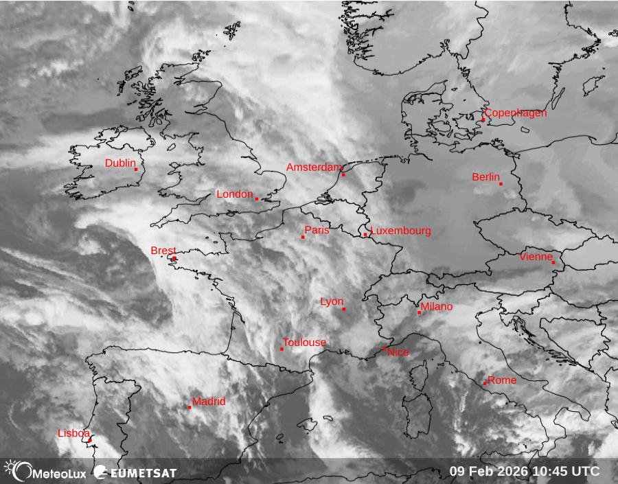 Wiedergabe von Satellitenbildern im Infrarotbereich