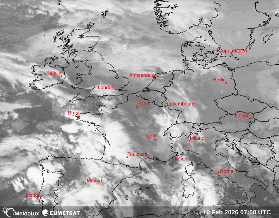Wiedergabe von Satellitenbildern im Infrarotbereich