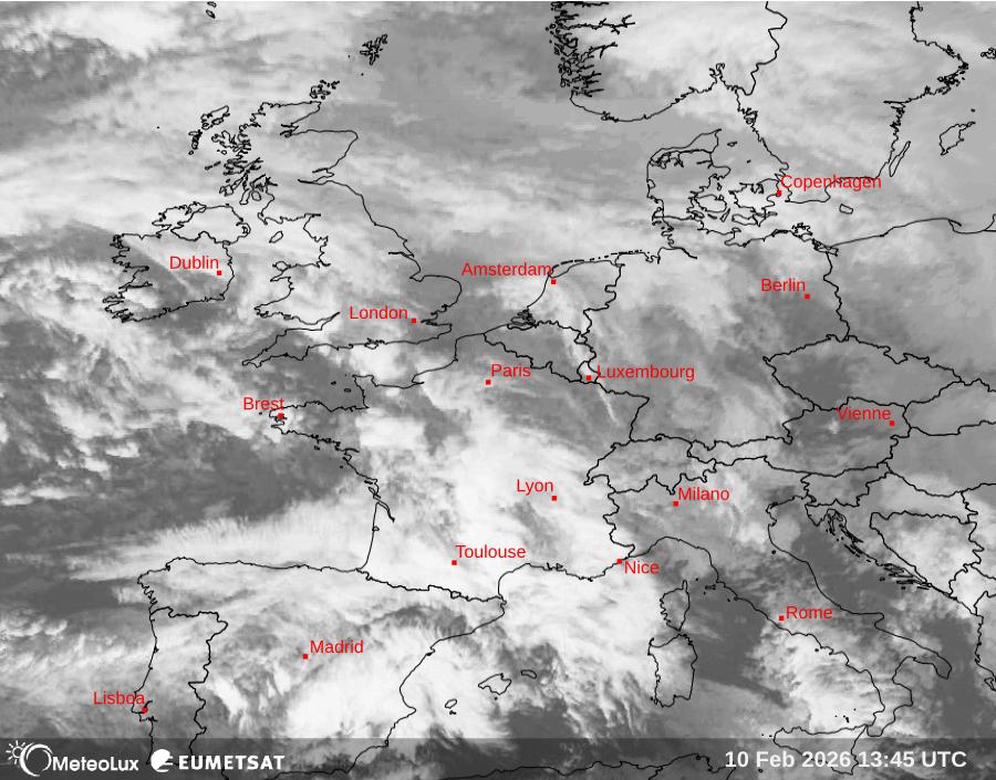 Wiedergabe von Satellitenbildern im Infrarotbereich