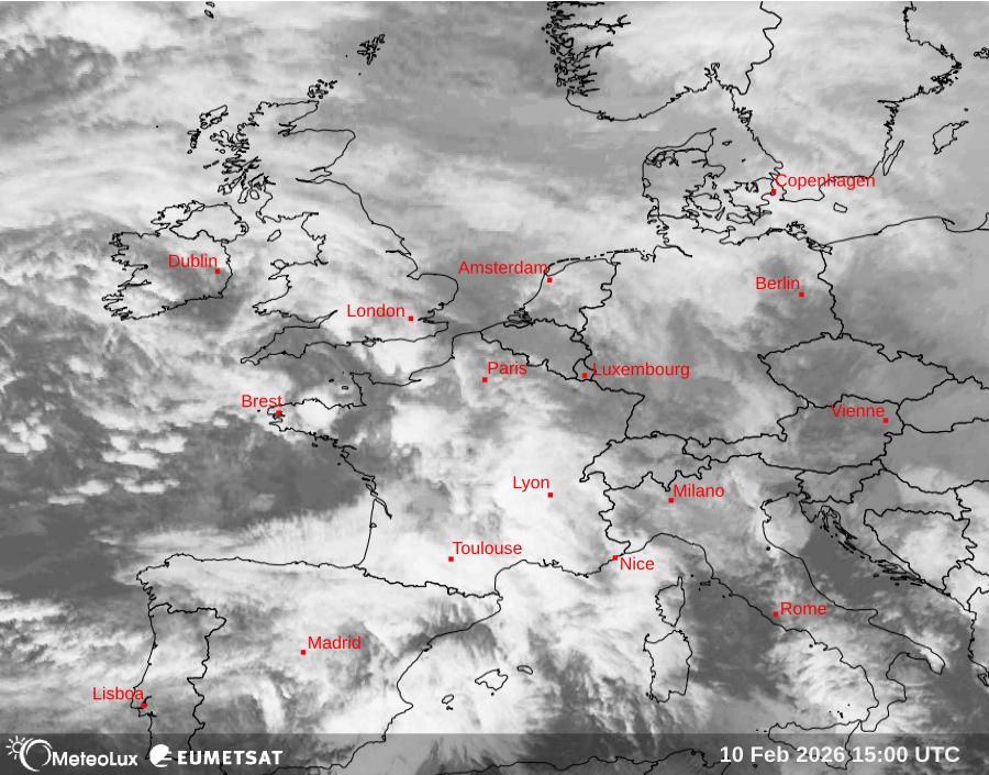Wiedergabe von Satellitenbildern im Infrarotbereich