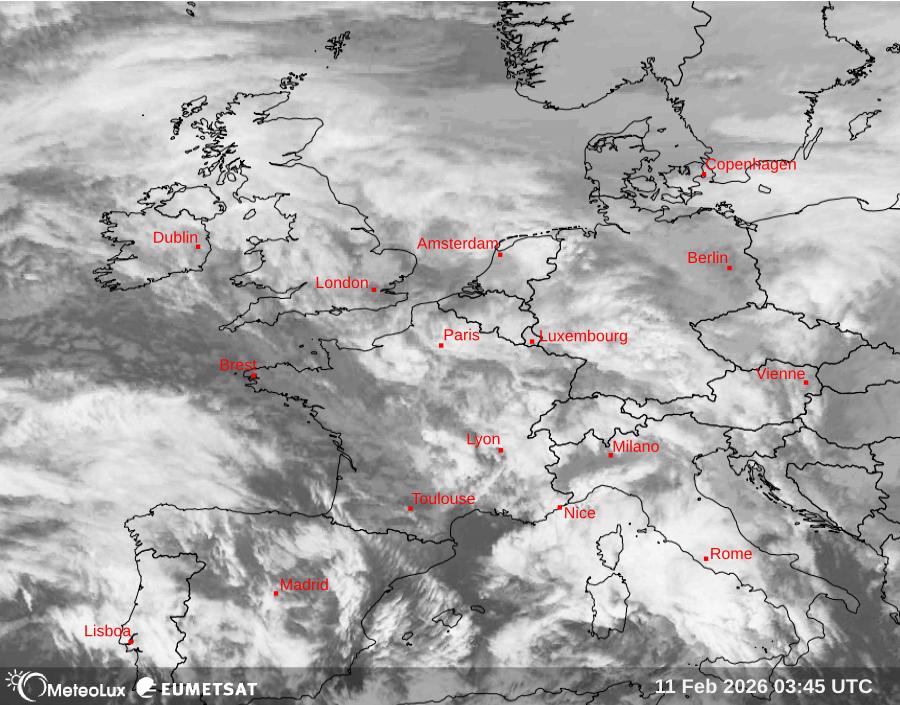 Wiedergabe von Satellitenbildern im Infrarotbereich
