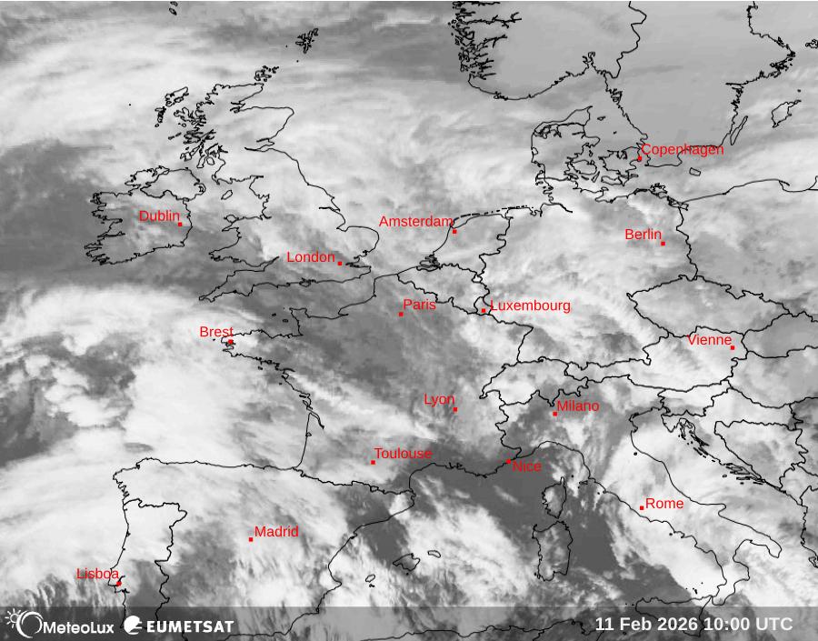 Wiedergabe von Satellitenbildern im Infrarotbereich