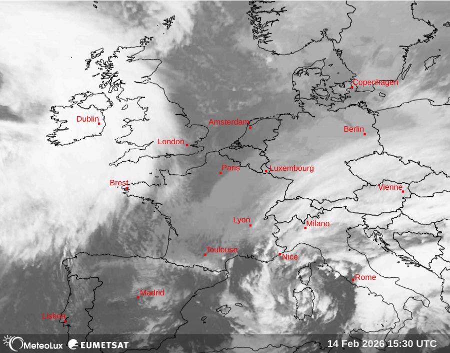 Wiedergabe von Satellitenbildern im Infrarotbereich