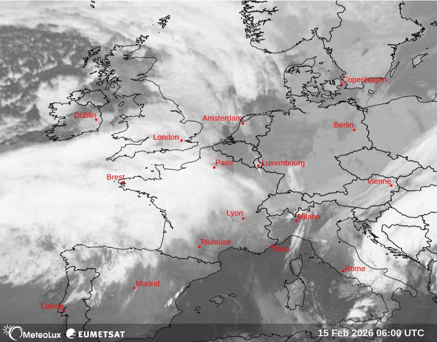 Wiedergabe von Satellitenbildern im Infrarotbereich