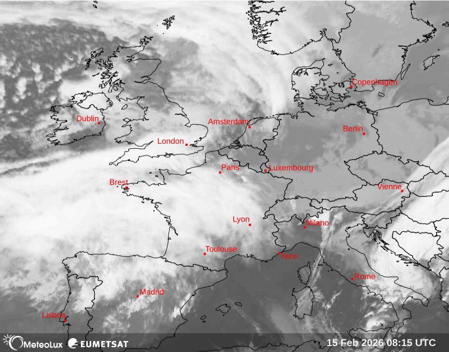 Wiedergabe von Satellitenbildern im Infrarotbereich