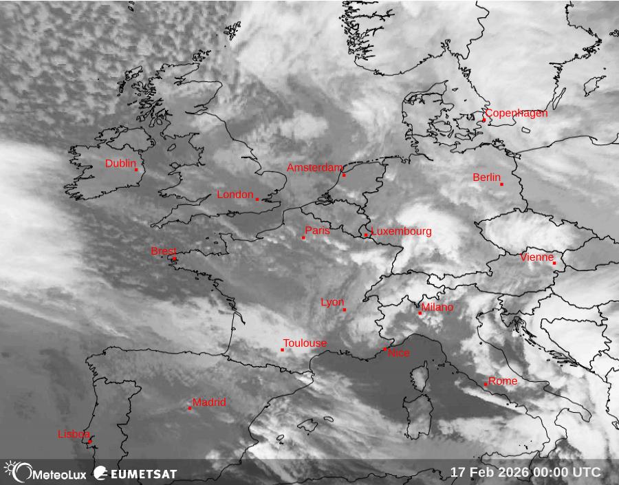 Wiedergabe von Satellitenbildern im Infrarotbereich
