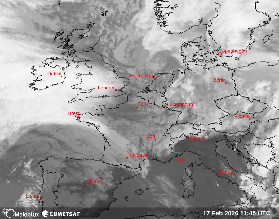 Wiedergabe von Satellitenbildern im Infrarotbereich
