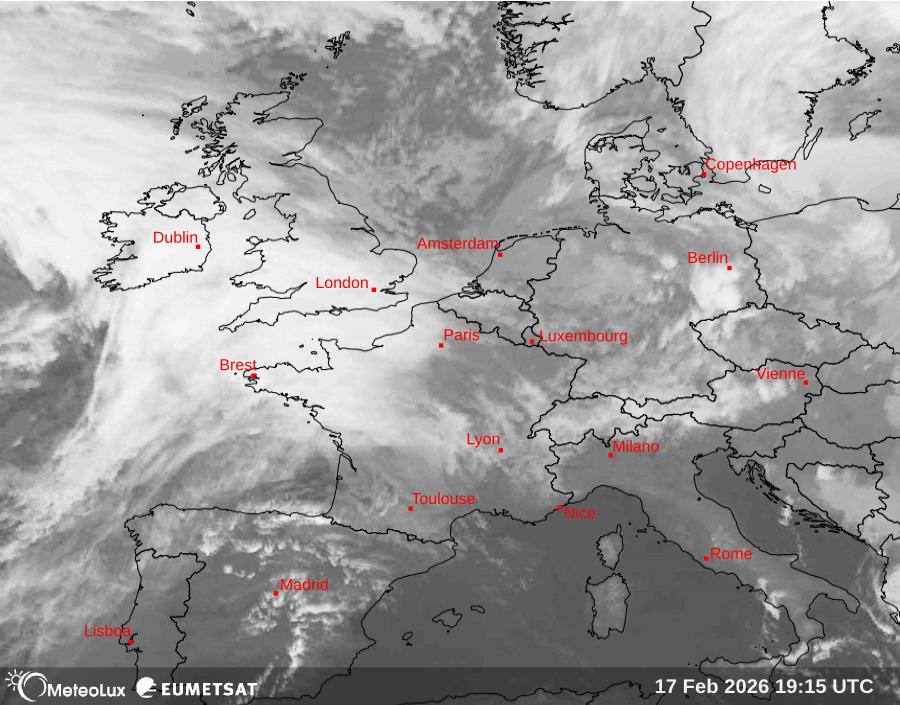 Wiedergabe von Satellitenbildern im Infrarotbereich