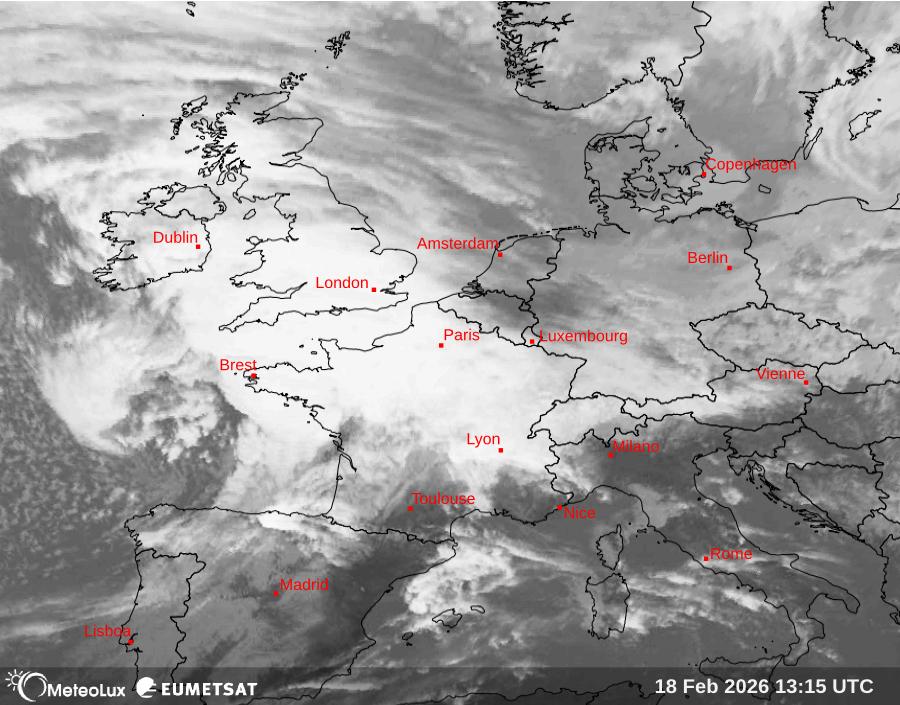 Wiedergabe von Satellitenbildern im Infrarotbereich