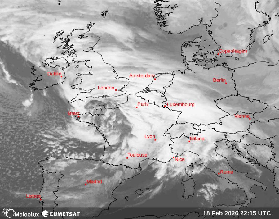 Wiedergabe von Satellitenbildern im Infrarotbereich