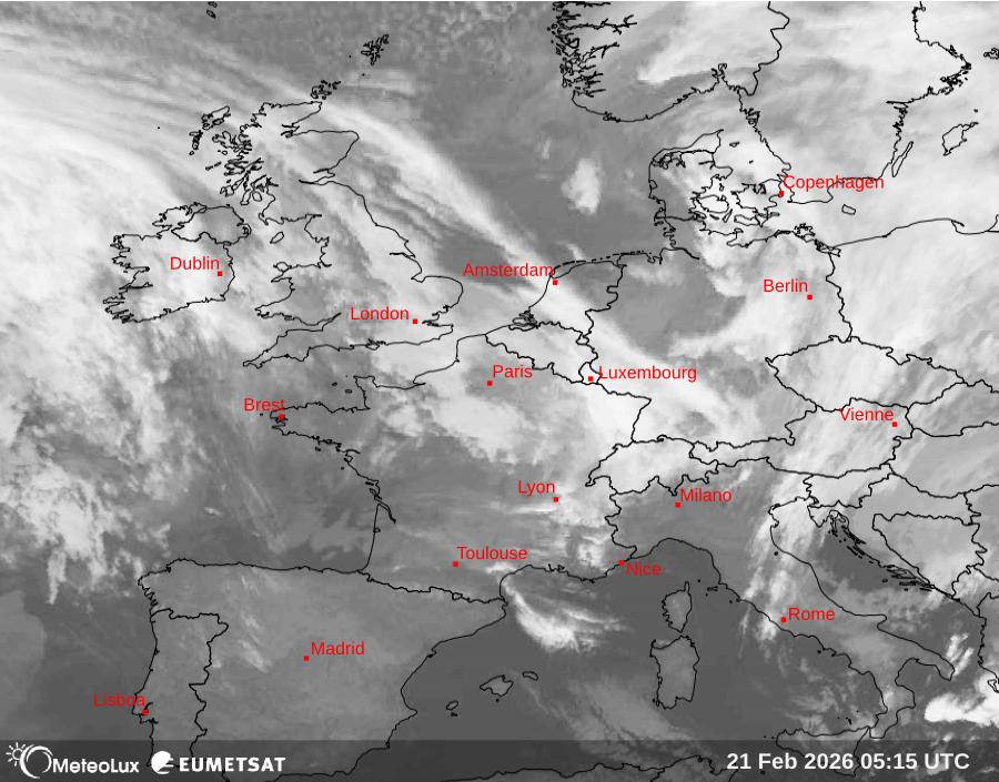 Wiedergabe von Satellitenbildern im Infrarotbereich