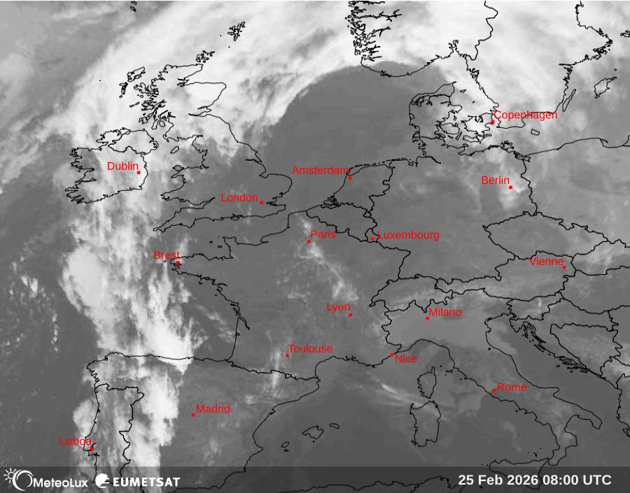 Wiedergabe von Satellitenbildern im Infrarotbereich
