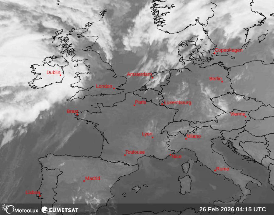 Wiedergabe von Satellitenbildern im Infrarotbereich