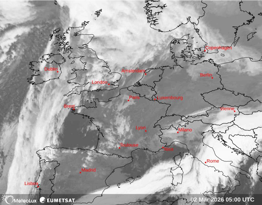 Wiedergabe von Satellitenbildern im Infrarotbereich