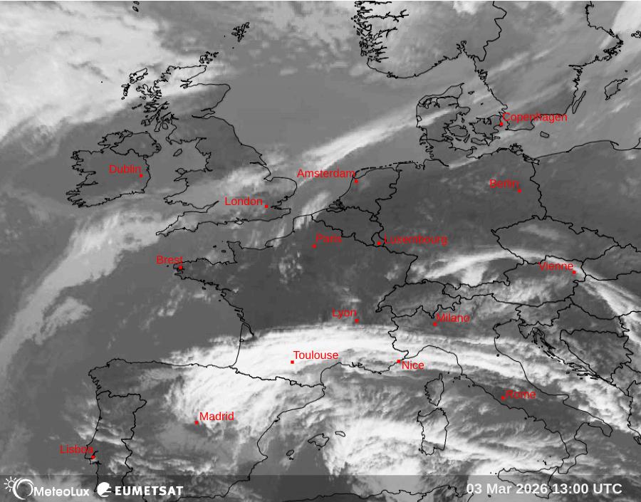 Wiedergabe von Satellitenbildern im Infrarotbereich