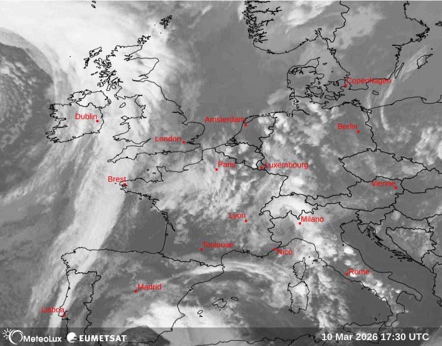 Wiedergabe von Satellitenbildern im Infrarotbereich