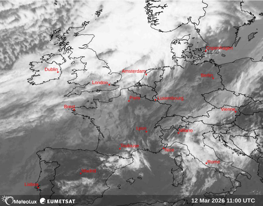 Wiedergabe von Satellitenbildern im Infrarotbereich