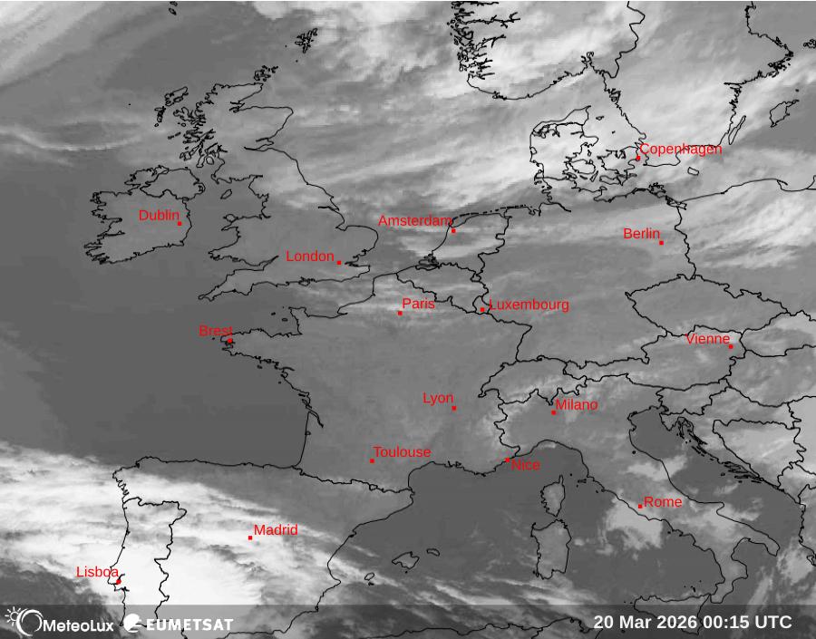 Wiedergabe von Satellitenbildern im Infrarotbereich