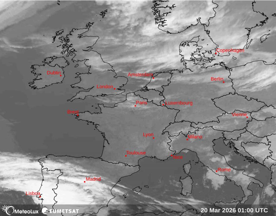 Wiedergabe von Satellitenbildern im Infrarotbereich