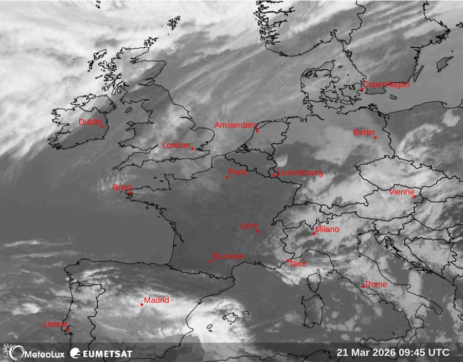 Wiedergabe von Satellitenbildern im Infrarotbereich