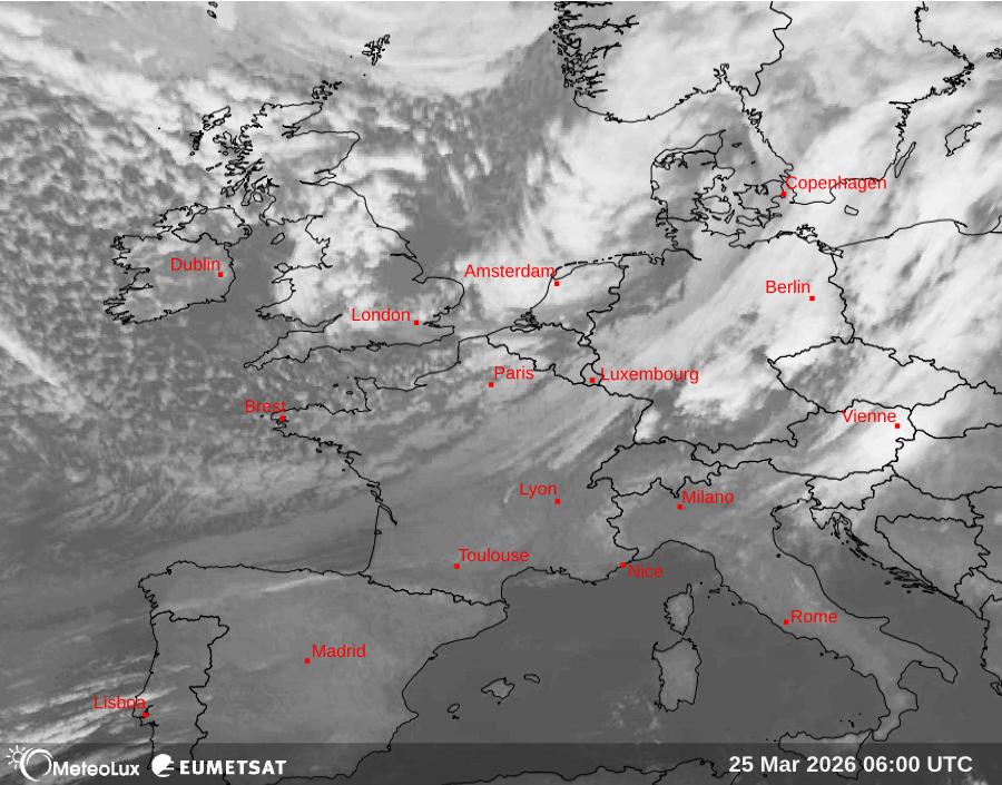 Wiedergabe von Satellitenbildern im Infrarotbereich