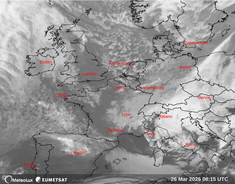 Wiedergabe von Satellitenbildern im Infrarotbereich