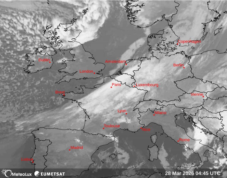 Wiedergabe von Satellitenbildern im Infrarotbereich