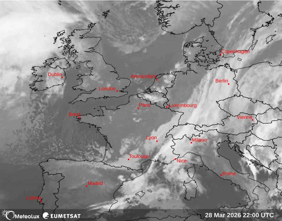 Wiedergabe von Satellitenbildern im Infrarotbereich