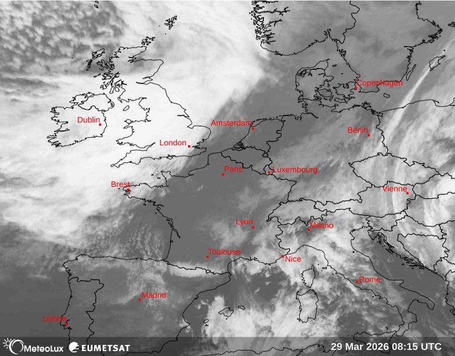 Wiedergabe von Satellitenbildern im Infrarotbereich
