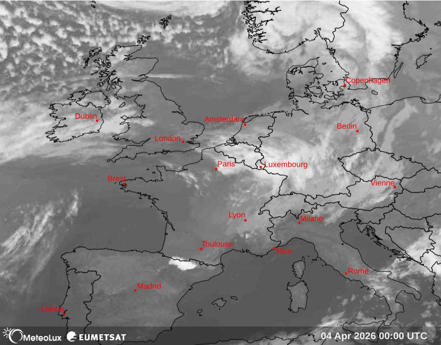 Wiedergabe von Satellitenbildern im Infrarotbereich