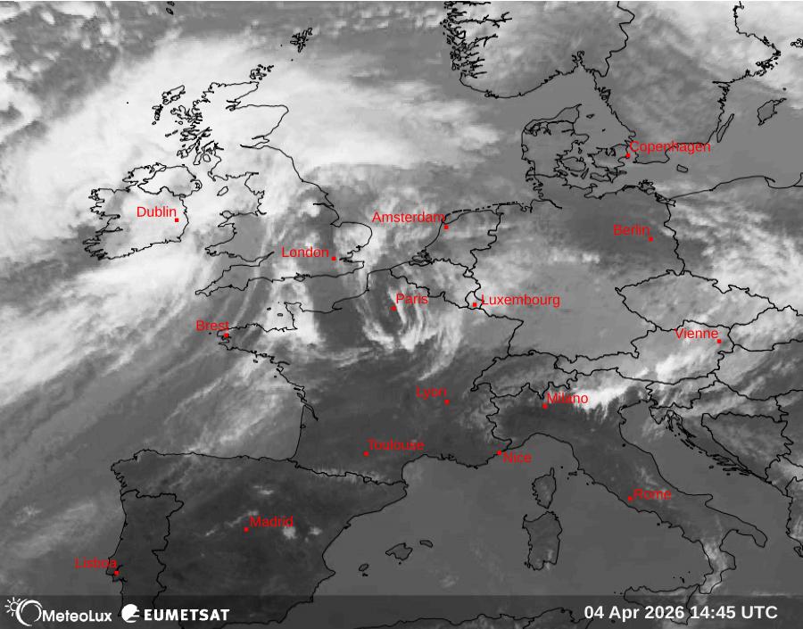 Wiedergabe von Satellitenbildern im Infrarotbereich