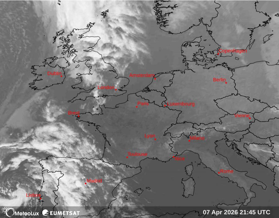 Wiedergabe von Satellitenbildern im Infrarotbereich