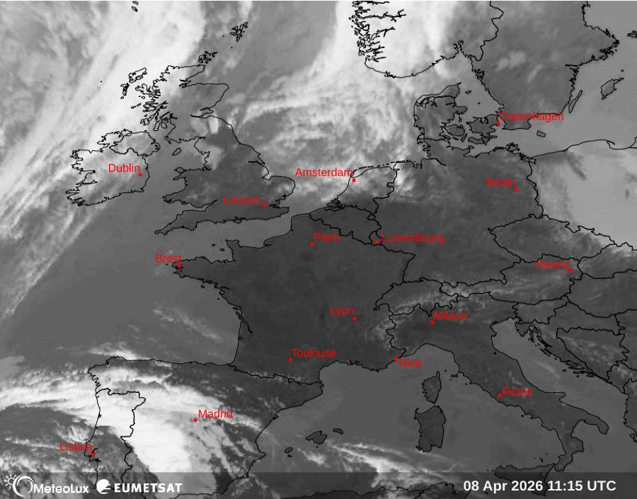 Wiedergabe von Satellitenbildern im Infrarotbereich