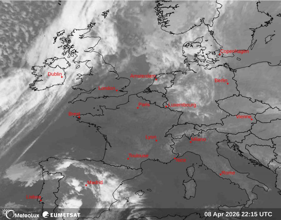 Wiedergabe von Satellitenbildern im Infrarotbereich