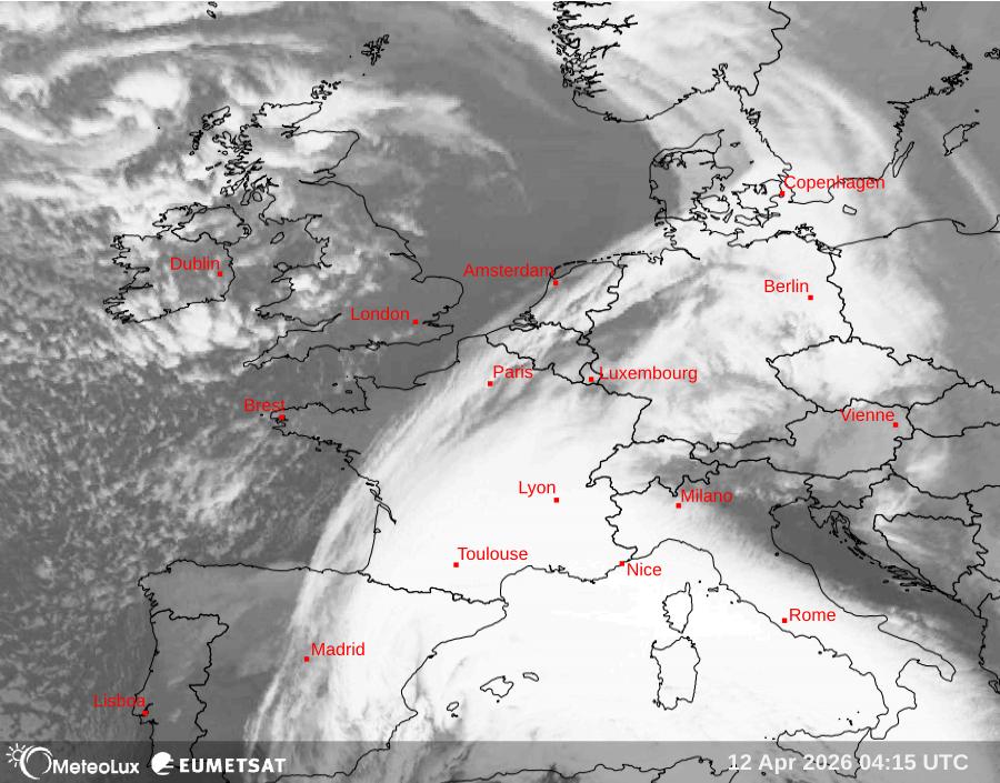 Wiedergabe von Satellitenbildern im Infrarotbereich