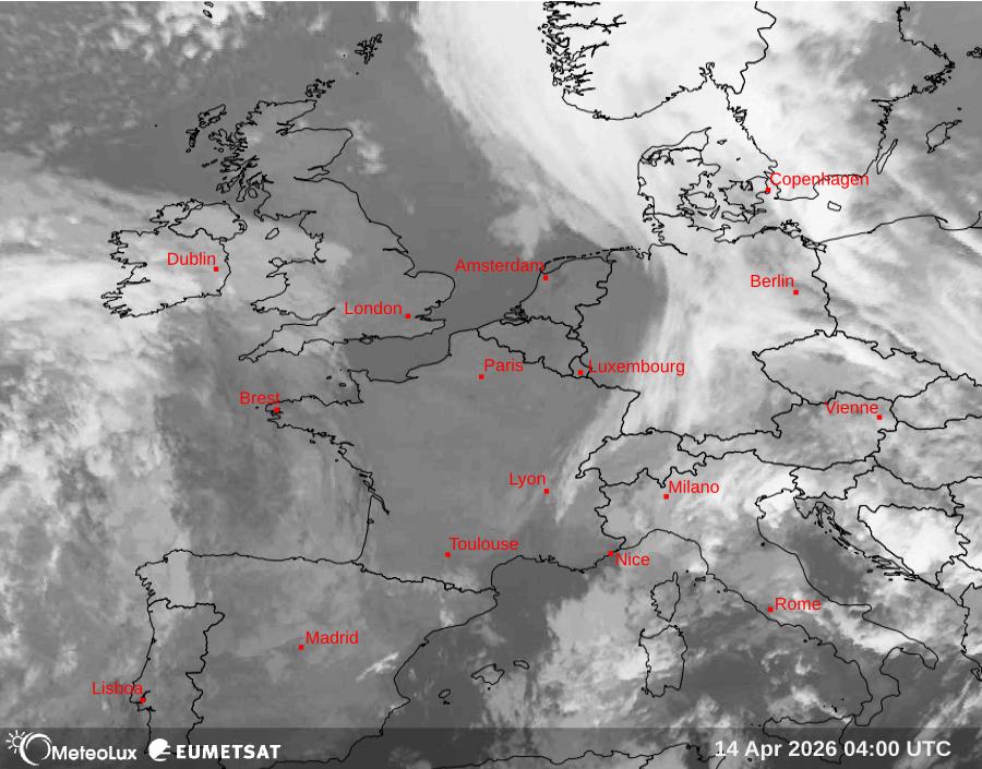 Wiedergabe von Satellitenbildern im Infrarotbereich