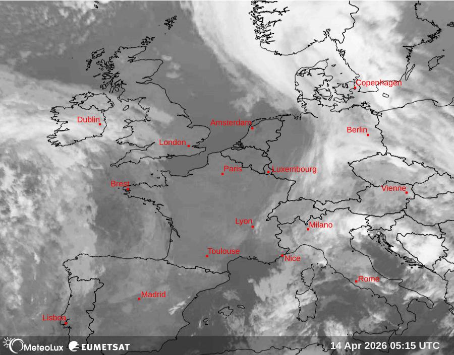 Wiedergabe von Satellitenbildern im Infrarotbereich