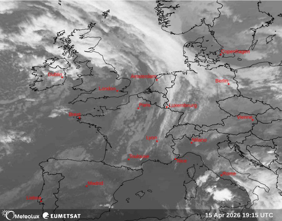 Wiedergabe von Satellitenbildern im Infrarotbereich